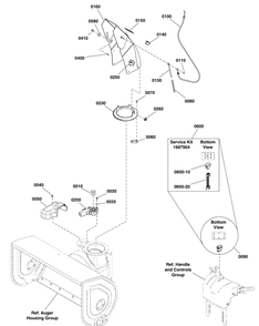 Chute And Rotation Group Diagram and Parts List for 1696157-01-1528HD 2013 Briggs and Stratton Snow Blower